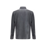 Brunello Cucinelli Gray Silk Dress Shirt