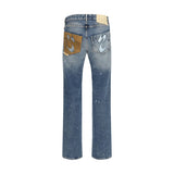 PDF Channel Blue Cotton Straight-Leg Jeans
