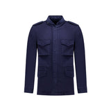 Autore Navy Blue Cotton Full-Length Jacket