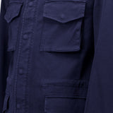 Autore Navy Blue Cotton Full-Length Jacket