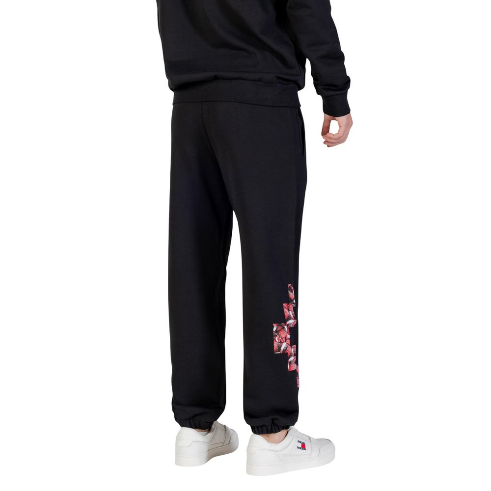 County of Milan Black Cotton Joggers (Workout Pants)