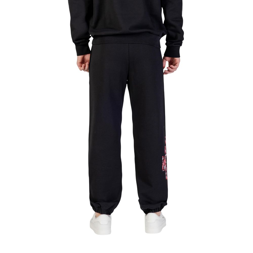 County of Milan Black Cotton Joggers (Workout Pants)