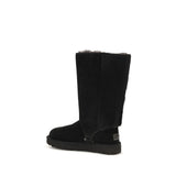 UGG Black Suede Leather Lace-Up Boots