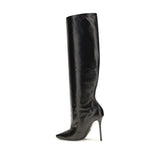Dolce & Gabbana Black Calf Leather Bos Taurus High Heel Boots