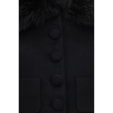 Self-Portrait Black Wool Oves Aries Full-Length Jacket