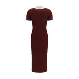 Self-Portrait Bordeaux Polyester Casual Dress