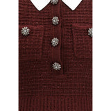 Self-Portrait Bordeaux Polyester Casual Dress