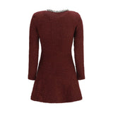 Self-Portrait Bordeaux Polyester Casual Dress