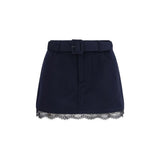 Self-Portrait Blue Wool Oves Aries Bermuda Shorts