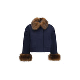 Self-Portrait Blue Wool Oves Aries Jacket