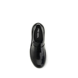 Prada Black Calf Leather Bos Taurus Slip-On Loafers
