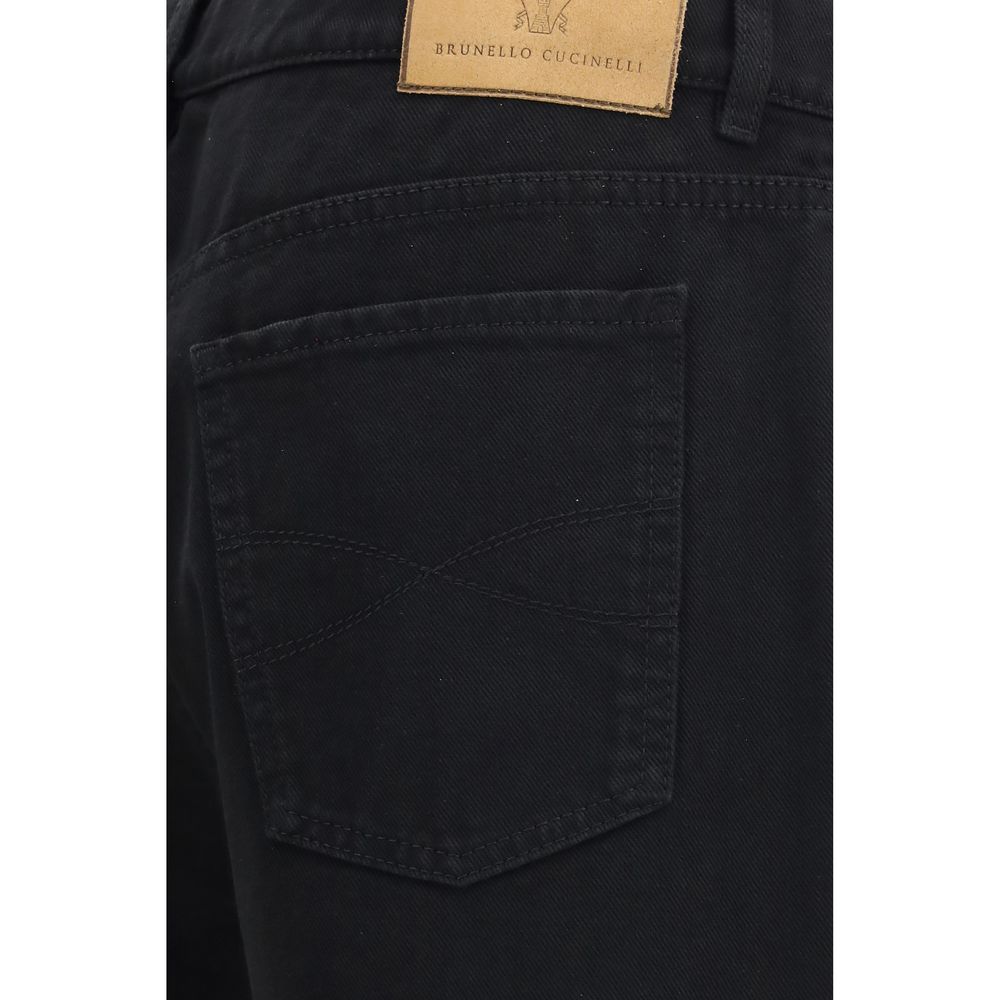 Brunello Cucinelli Black Cotton Jeans Denim