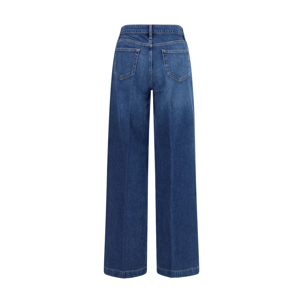 L'Agence Blue Cotton Relaxed Fit Jeans