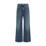 Brunello Cucinelli Blue Cotton Relaxed Fit Jeans