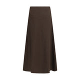 Brunello Cucinelli Brown Wool Oves Aries Midi Skirt