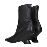 Dries Van Noten Black Leather Ankle Boots