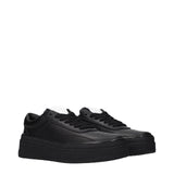 Jil Sander Black Leather Platform Sneakers