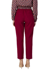 Vila Clothes Bordeaux Polyester Dress Pants