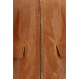 Marni Brown Calf Leather Bos Taurus Leather Jacket