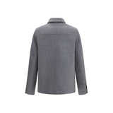 Ami Paris Gray Wool Oves Aries Full-Length Jacket