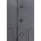 Ami Paris Gray Wool Oves Aries Full-Length Jacket
