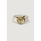 PINKO Cream Leather Regular Belt