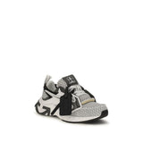 Off-White Gray Fabric Athletic Sneakers