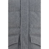 Brunello Cucinelli Gray Wool Oves Aries Full-Length Jacket