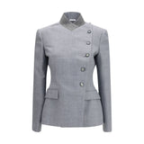 Alexander McQueen Gray Wool Oves Aries Full-Length Jacket