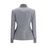 Alexander McQueen Gray Wool Oves Aries Full-Length Jacket
