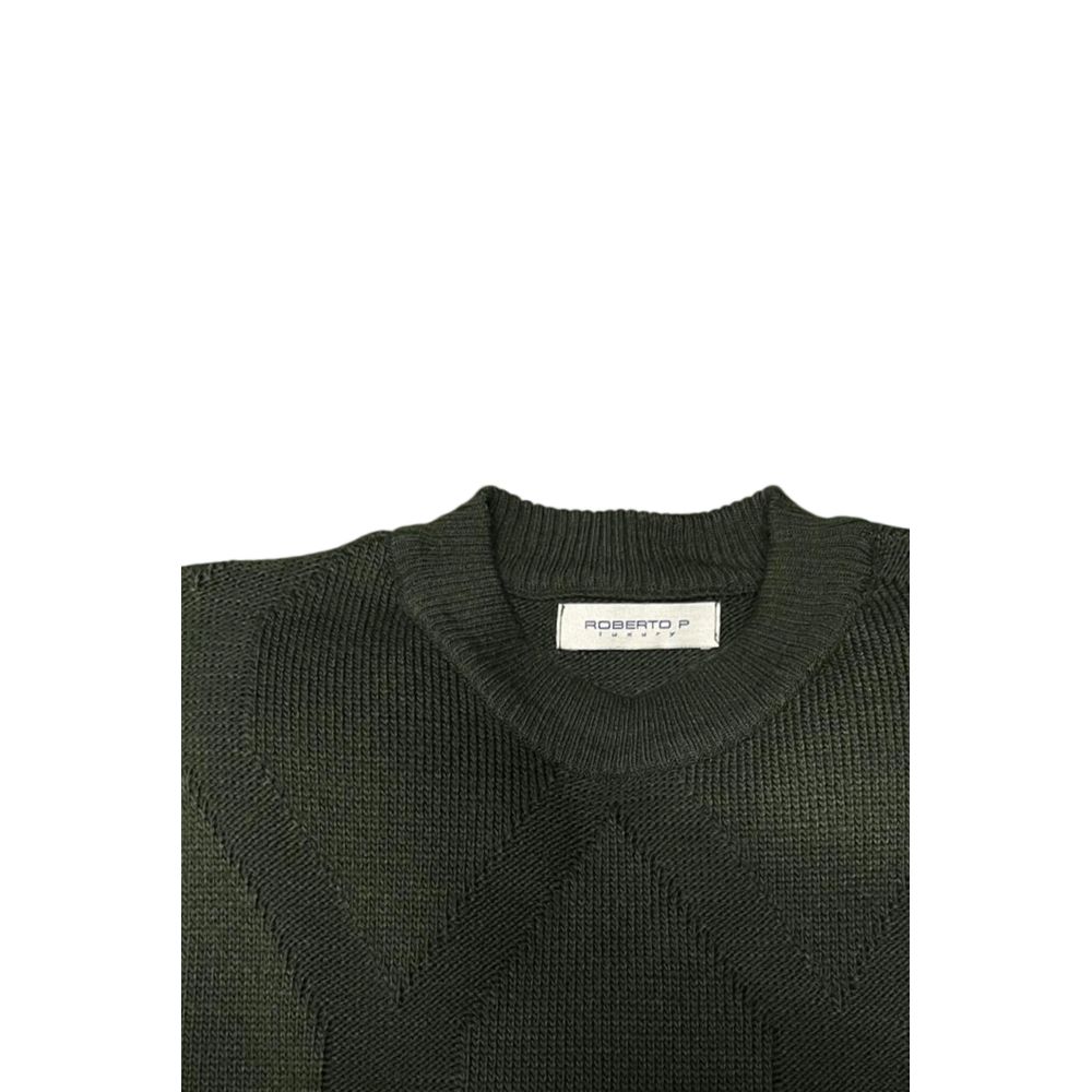 Roberto Pepe Luxury Green Wool Men's Sweater