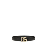 Dolce & Gabbana Black Calf Leather Bos Taurus Regular Belt