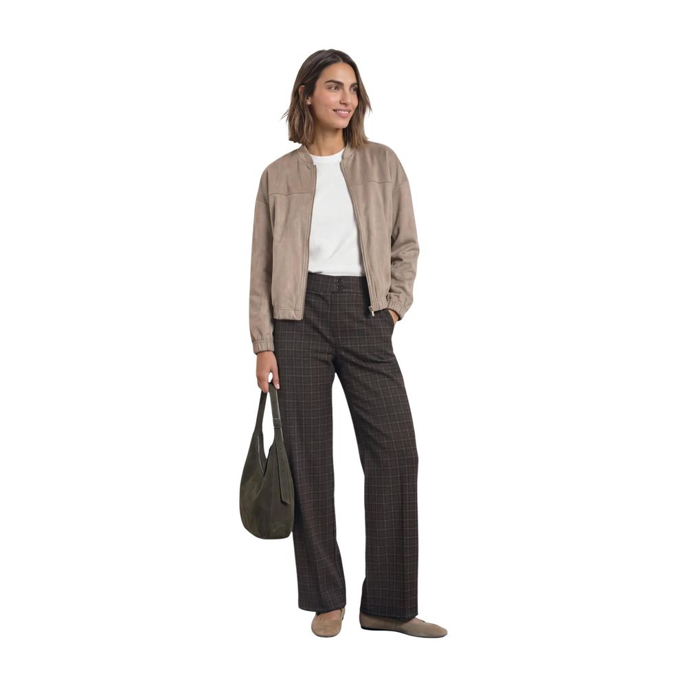 Street One Brown Polyester Casual Pants