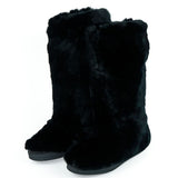 Mr&Mrs Italy Black Rabbit Fur Women Shoe