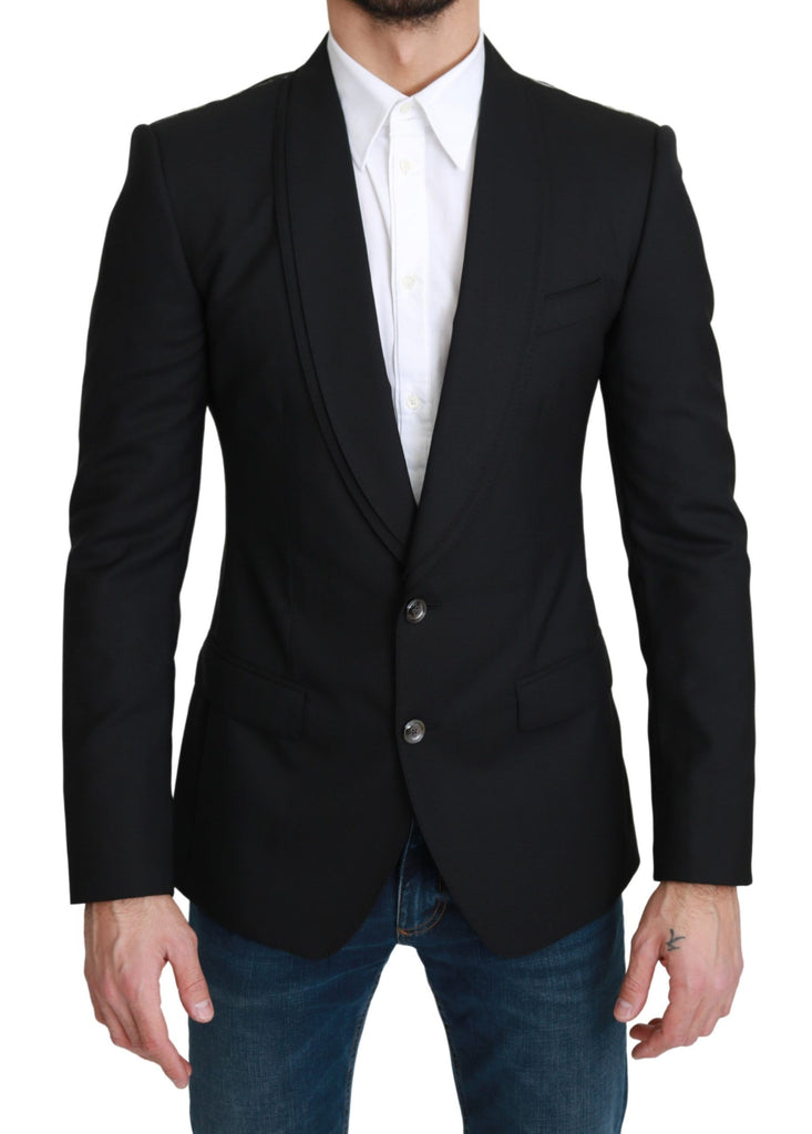 Blazer formale elegante in lana vergine nera