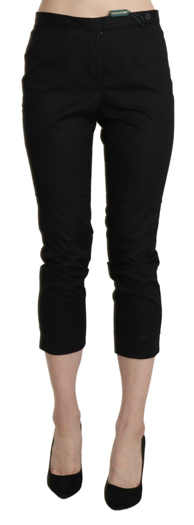 Elegant High Waist Skinny Cropped Pants