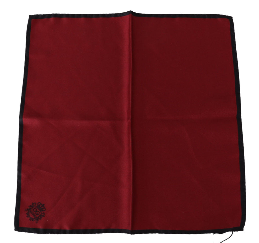 Elegant Red Silk Square Handkerchief