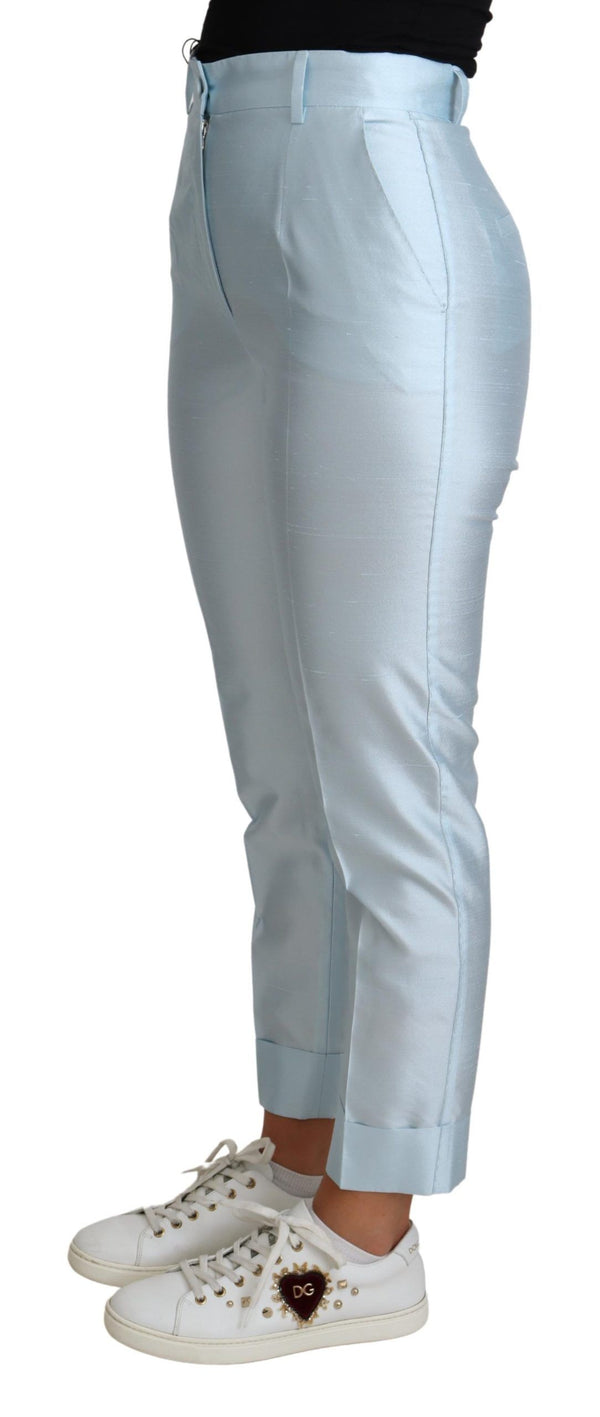 Elegant High-Waisted Silk Trousers