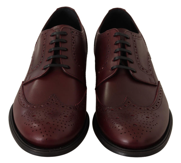 Scarpe Derby eleganti in pelle Bordeaux