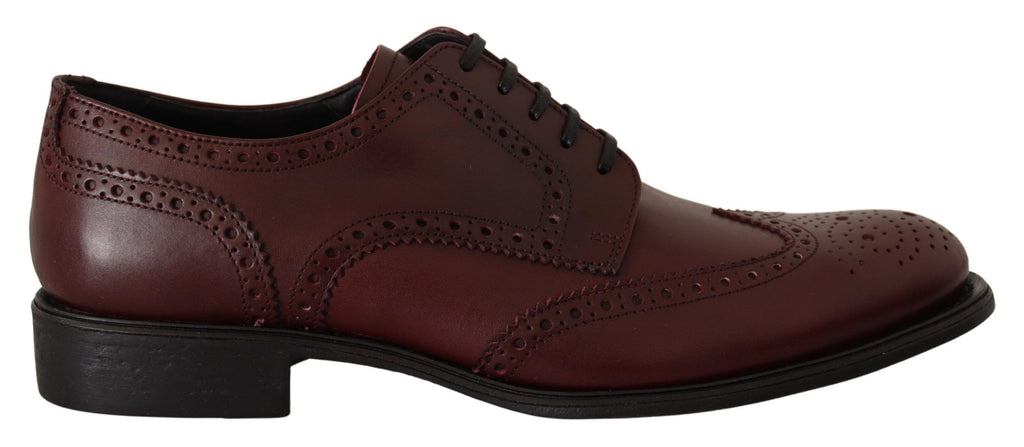 Scarpe Derby eleganti in pelle Bordeaux