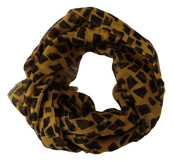 Elegant Silk Scarf in Yellow & Black