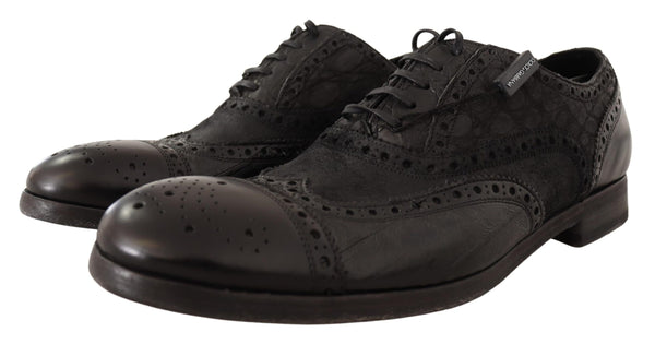 Scarpe da abito Derby Brogue in pelle esotica