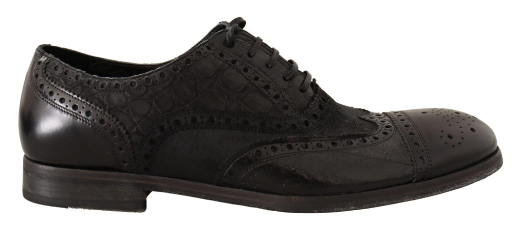 Scarpe da abito Derby Brogue in pelle esotica