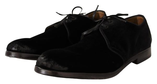 Scarpe Derby eleganti in velluto nero