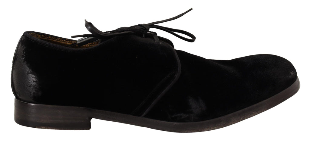 Scarpe Derby eleganti in velluto nero