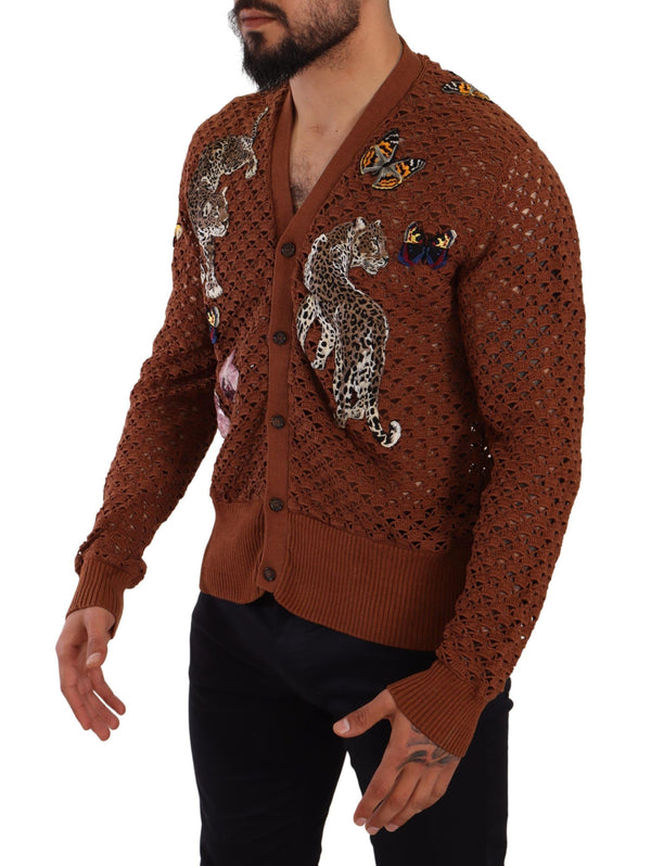 Cardigan ricamato multicolore di raffinata eleganza