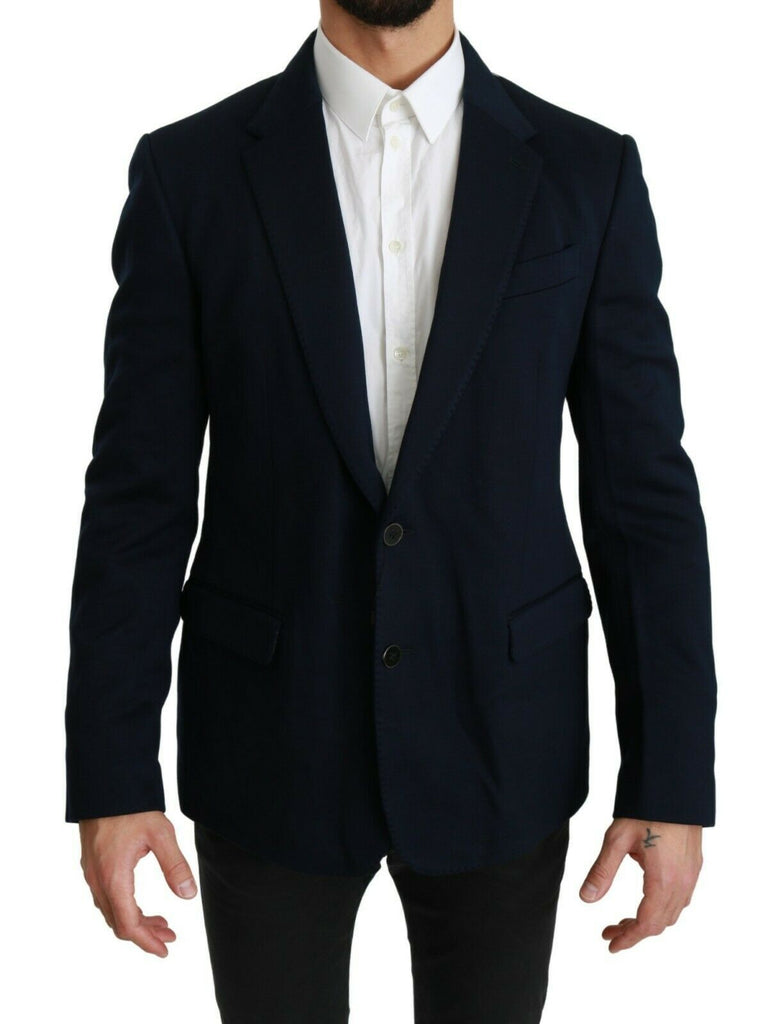 Blazer elegante slim fit da uomo blu scuro