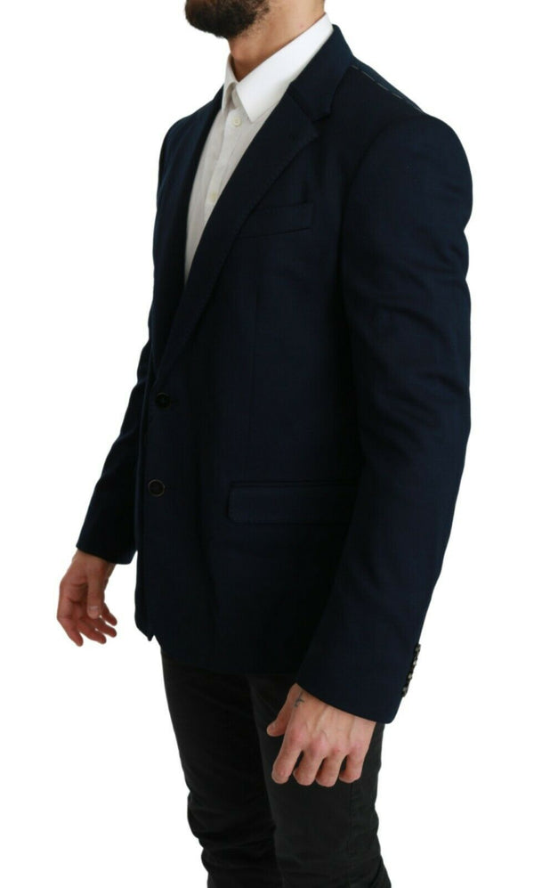 Blazer elegante slim fit da uomo blu scuro