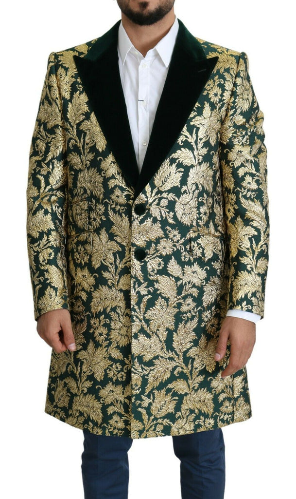 Elegante giacca Sicilia in jacquard verde oro