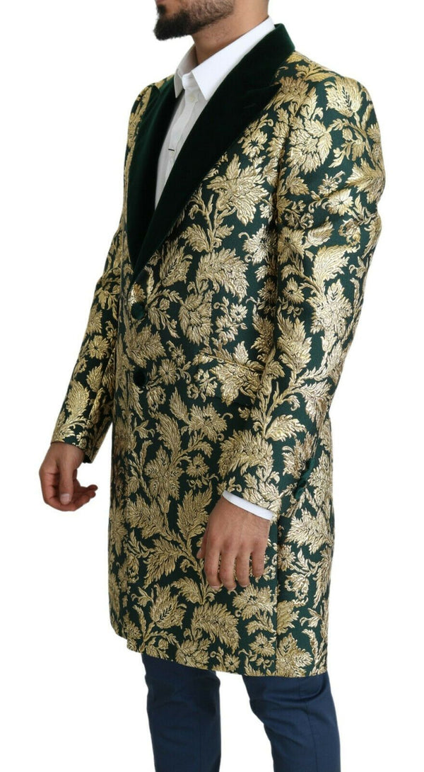 Elegante giacca Sicilia in jacquard verde oro